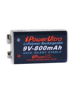 Ipowerus 9V 800mAh oppladbart Li-polymerbatteri (1 stk)