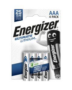 Energizer Ultimate Lithium AAA / E92 / L92-batterier (pakke med 4)