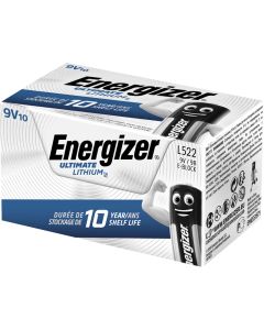 Energizer Ultimate Lithium 9V / 522 Batteri (10 Stk.)