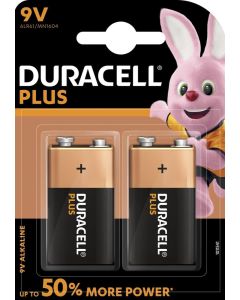 Duracell 9V pluss strømbatteri (2 stk)