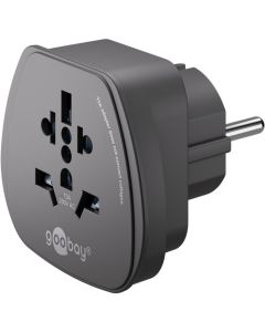 Travel Socket Universal-> Schucko, svart