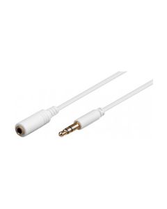 3,5 mm pluggforlengelse kabel hvit 2m