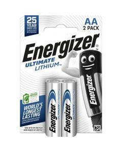 Energizer Ultimate Lithium AA / E91 / L91-batterier (pakke med 2 stk.)
