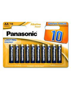 Panasonic alkalisk strøm AA -batterier - 10 stk. Blemmer