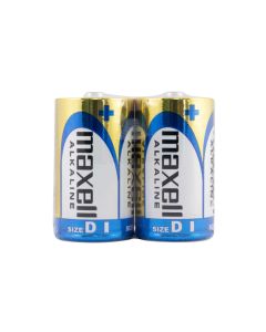 Maxell Alkaliske D/LR20 krympebatterier med lang levetid - 2 stk.