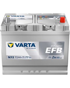 Varta Blue Dynamic EFB N72 - 12V 72ah (start -stop bilbatteri)