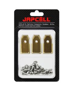 30x Kniver til Husqvarna Automower / Gardena / Greenworks Optimow - Titanbelagt stål inkl. Skruer - Japcell