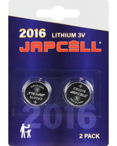 JAPCELL Lithium CR2016 Batterier - 2 stk. 