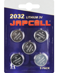 JAPCELL Lithium CR2032 Batterier - 5 stk.