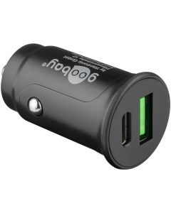 Goobay Dual-USB-C Billader (12/24V) sort