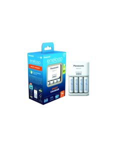 Panasonic eneloop lader til AA/AAA 4 stk. inkl. 4 stk. AA oppladelige batterier K-KJ17MCD40E