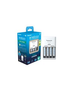 Panasonic Eneloop basis lader til 4 stk. AA/AAA inkl. 4 stk. AAA eneloop oppladelige batterier K-KJ51MCD04E