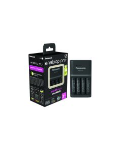 Panasonic eneloop hurtig lader til AA/AAA batterier inkl. 4 stk. Eneloop Pro AA K-KJ55HCD40E