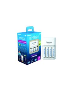 Panasonic Eneloop rask lader for AA/AAA-batterier inkl. 4 stk. eneloop AA K-KJ55MCD40E