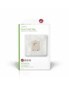 Nedis støvsugerpose 4 stk. Passer blant annet. til Philips / Electrolux, syntetisk, hvit
