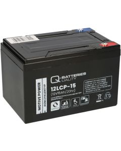 Q-Batteries 12LCP-15 (M5) 12V 15Ah Deep Cycle AGM Battery (forbruksbatteri)