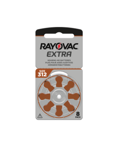 Rayovac ekstra 312 (8 stk) høreapparatbatterier - 0 % kvikksølv