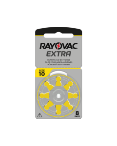 Rayovac ekstra 10 (8 stk) høreapparatbatterier - 0 % kvikksølv