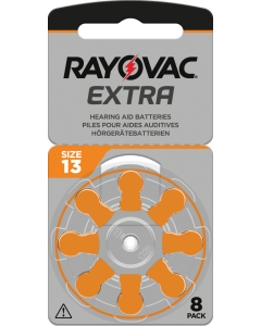 Rayovac ekstra 13 (8 stk) høreapparatbatterier - 0% kvikksølv