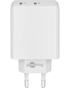Goobay Dual USB-C™ PD/QC lader 36W hvit