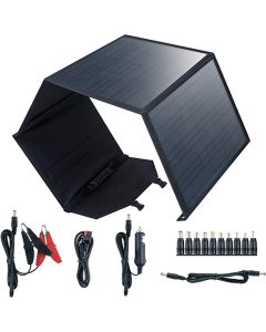 Solcellepanel 80W m/ 2 USB utganger + 18V DC