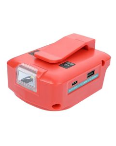Adapter til Milwaukee 18V powerbank med LED-lys og USB-C