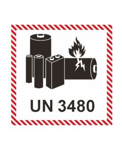 UN3480 Litium Ion UN-etikettrull 1500 stk. med 7,5 cm kjerne
