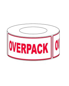 Overpack etikettrull 1500 stk. med 7,5 cm kjerne
