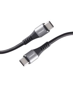 Intenso® USB-C 3.0 til USB-C lade- og datakabel, tekstil, svart, 1,5 m