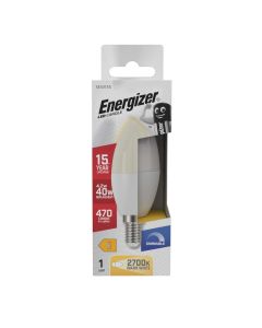 Energizer E14 LED kronepære 4.2W (470lm), 2700K, Varm hvit, Dimbar