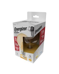 Energizer E27 LED glødepære GOLD, G95, 5W (550lm), 2200K, Varm hvit