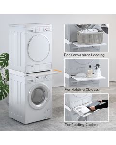 Stabelramme med uttrekkbar hylle (8 kg) for vaskemaskin/tørketrommel