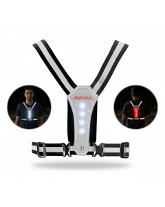 Refleksvest med LED-lys og mobillomme