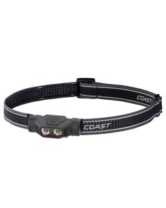 Coast LP30R kompakt oppladbar hodelykt med rødt og grønt lys, 1100 lumen