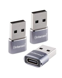 Intenso USB-C til USB-A adapter i aluminium - 3 stk.
