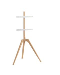 TV-gulvstativ Tripod, treutseende, kabelfeste, 45" - 65" - Hvit/Tre