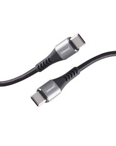Intenso® USB-C til USB-C lade- og datakabel 100 W, tekstil, svart, 2 m