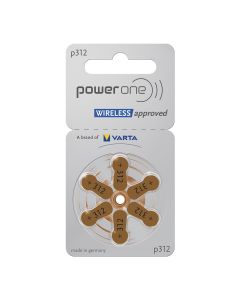 PowerOne P312 PR41 Wireless-godkjente høreapparatbatterier – 6 stk.