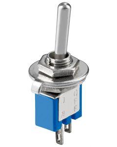 Sub Miniature Toggle Switch - On -Off, 2 Pin, Blue Housing