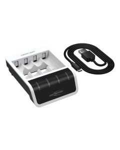 Anmann Comfort Smart Attach Charger med USB -inngang til AA/AAA
