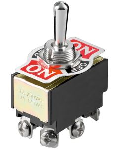 MINIATURE TOGLE SWITCH - 1 PCS. med 2x on-off-on, skruversjon