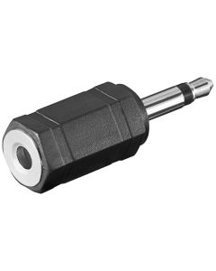 Lydadapter 3,5 mm hann (2-pinners, mono) til 3,5 mm hunn (3-pinners, stereo)
