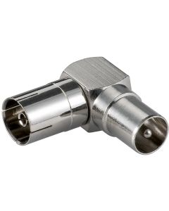 Vinkeladapter: Koxial hunn - Koxial He 90 ° - Metall