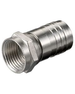 Crimp F Plug Connector 8.0mm - Kobber -Nickel - 1 PC -er.