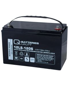 Q-Batteries 12LS-12S / 12V-118AH 10-års AGM-batteri