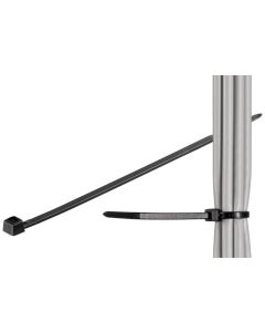 Kabelbinding, værbestandig nylon, svart - 100 mm, 2,6 mm (100 stykker)