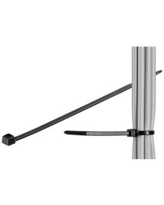 Kabelbinding, værbestandig nylon, svart - 280 mm, 4,5 mm (100 stykker)