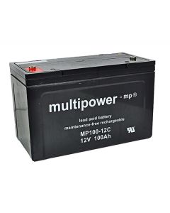 Multipower 12V - 110ah, forbruksbatteri for elektriske kjøretøyer