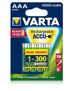 Varta AAA / R03 / Micro oppladbare batterier (4 stk) 1000 mAh