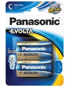 Panasonic Evolta alkaliske C / LR14 / baby batterier (2 stk)